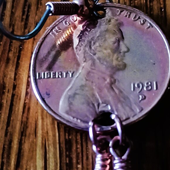 Solid Copper 24" Necklace with Copper Penny Earrings - Picture 7 of 7